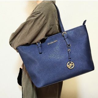 マイケルコース(Michael Kors)の【特価】MICHAEL KORS トートバッグ／ネイビーブルー(極美品)(トートバッグ)