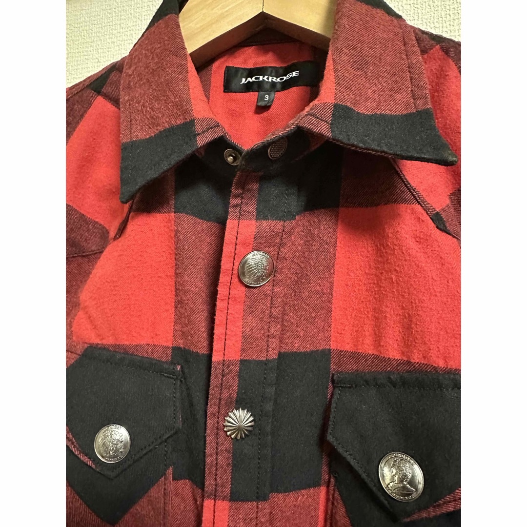 JACKROSE(ジャックローズ)のジャックローズ  バッファローチェックシャツ　レッドブラック メンズのトップス(シャツ)の商品写真
