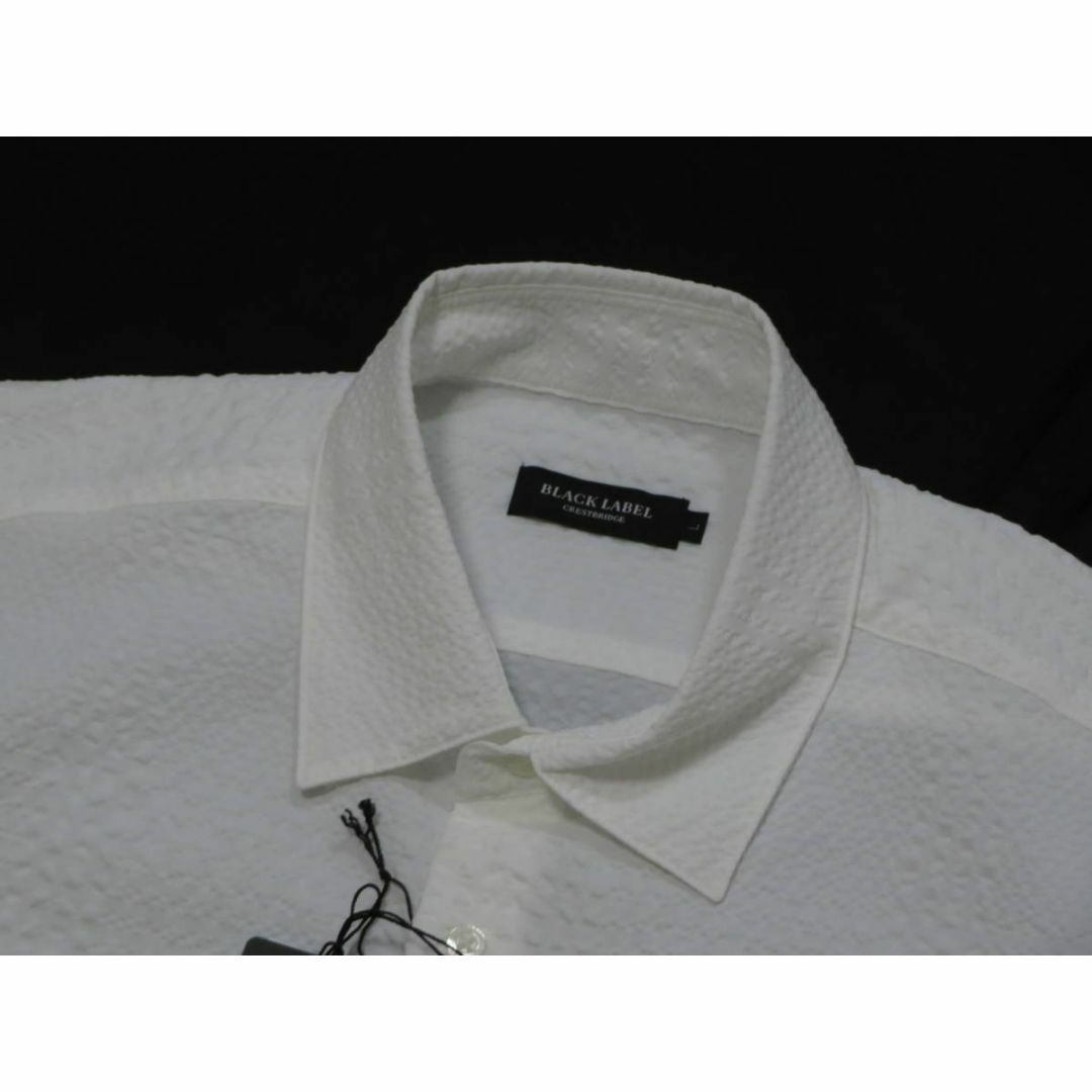 BLACK LABEL CRESTBRIDGE(ブラックレーベルクレストブリッジ)のブラックレーベル クレストブリッジ 高級半袖デザインシャツ Lサイズ　白 メンズのトップス(シャツ)の商品写真