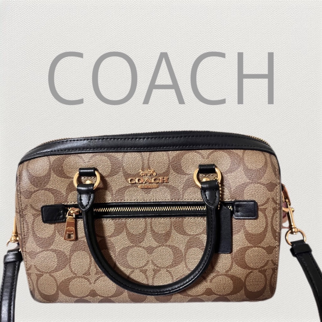 COACH(コーチ)のコーチ ショルダーバッグ 2way ローアンサッチェル  シグネチャー　ベージュ レディースのバッグ(ボストンバッグ)の商品写真