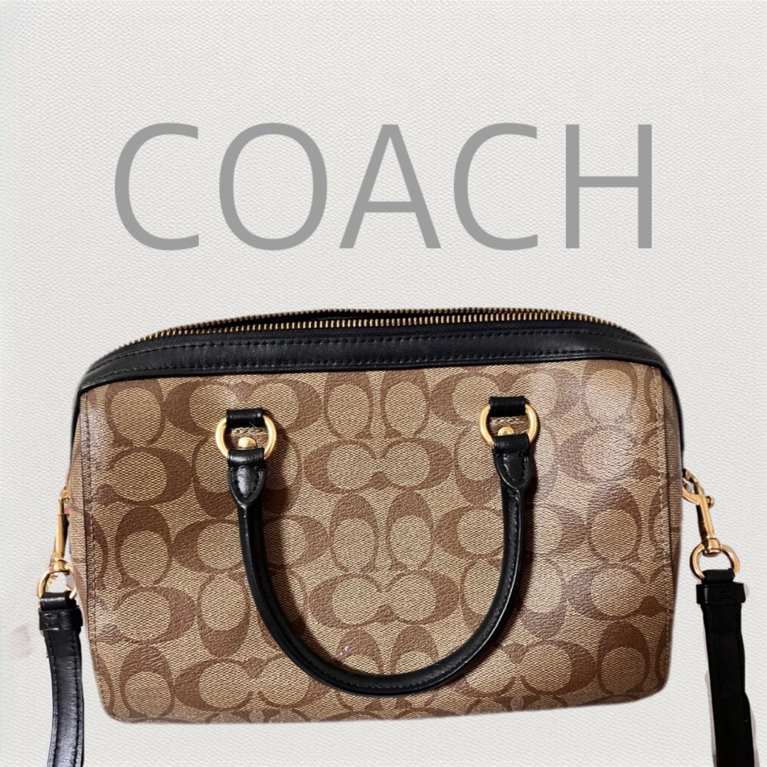 COACH(コーチ)のコーチ ショルダーバッグ 2way ローアンサッチェル  シグネチャー　ベージュ レディースのバッグ(ボストンバッグ)の商品写真