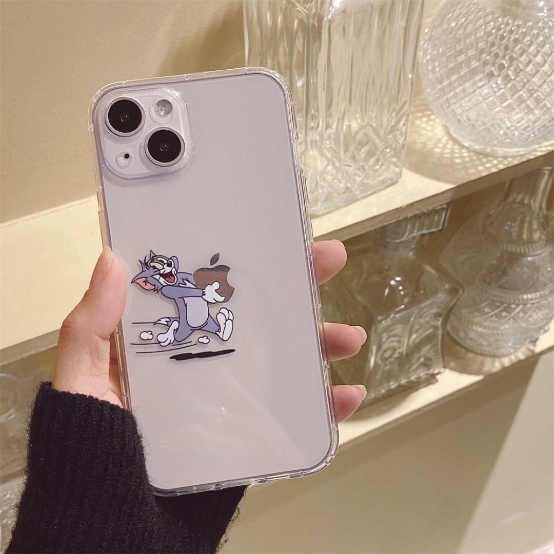 トムとジェリー　可愛い　お揃い　カップル　シンプル　iPhoneXsMaxケース スマホ/家電/カメラのスマホアクセサリー(iPhoneケース)の商品写真