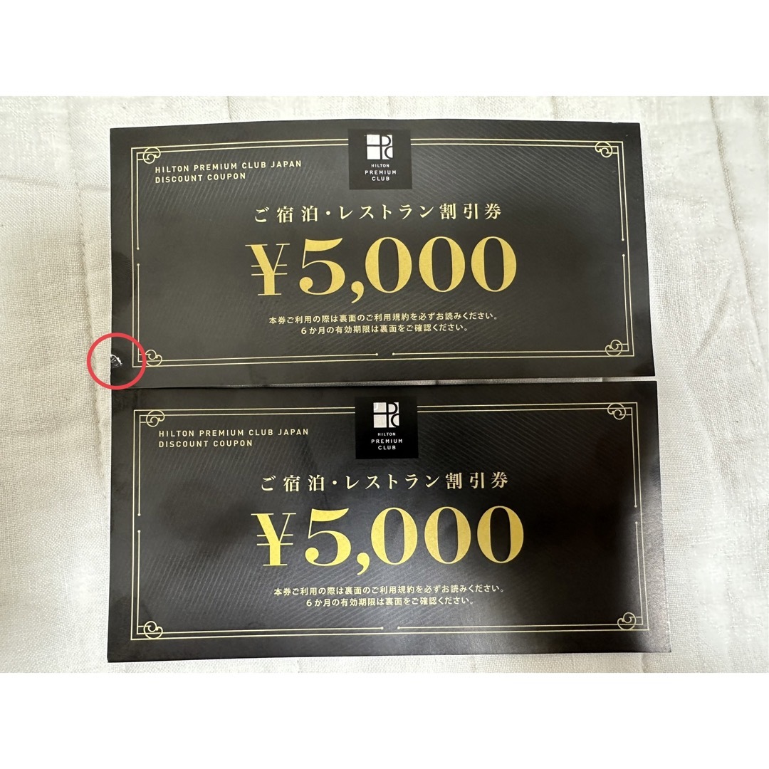 ヒルトンプレミアムクラブジャパン HPCJ 割引券 10,000円分