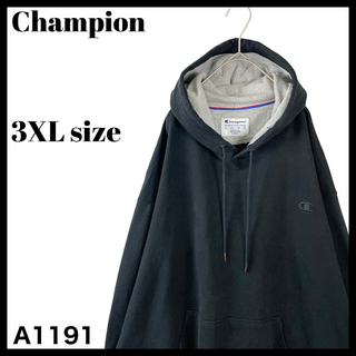 チャンピオン(Champion)の超ビッグサイズ ASIA/5XL チャンピオン スウェットパーカー 黒 メンズ(パーカー)