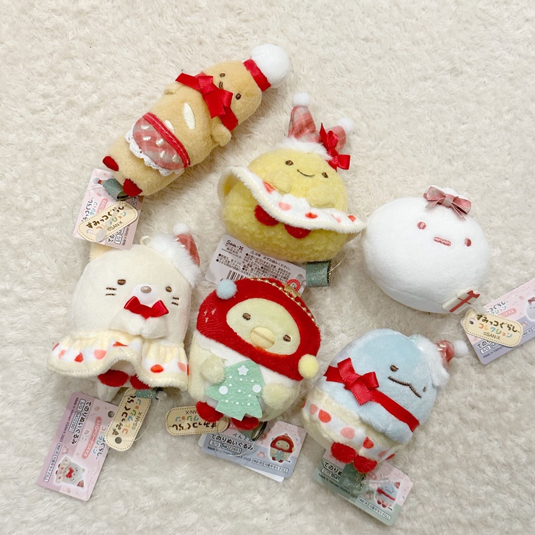 新品/タグ付＊すみっコぐらし てのりぬいぐるみ ストロベリークリスマス 全種類