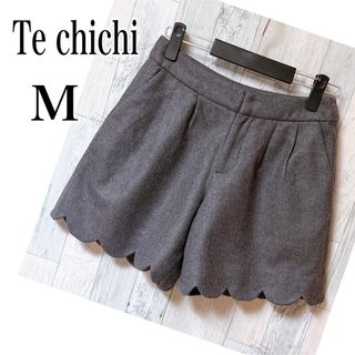 テチチ(Techichi)のテチチ　ショートパンツ　秋冬　裾ススカラップ　Mサイズ　グレー　後ろも可愛い(ショートパンツ)