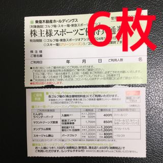 ★東急不動産株主優待 6枚★東急スポーツオアシス(フィットネスクラブ)