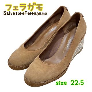 サルヴァトーレフェラガモ(Salvatore Ferragamo)のSalvatore Ferragamo ウェッジソール スエード(ハイヒール/パンプス)