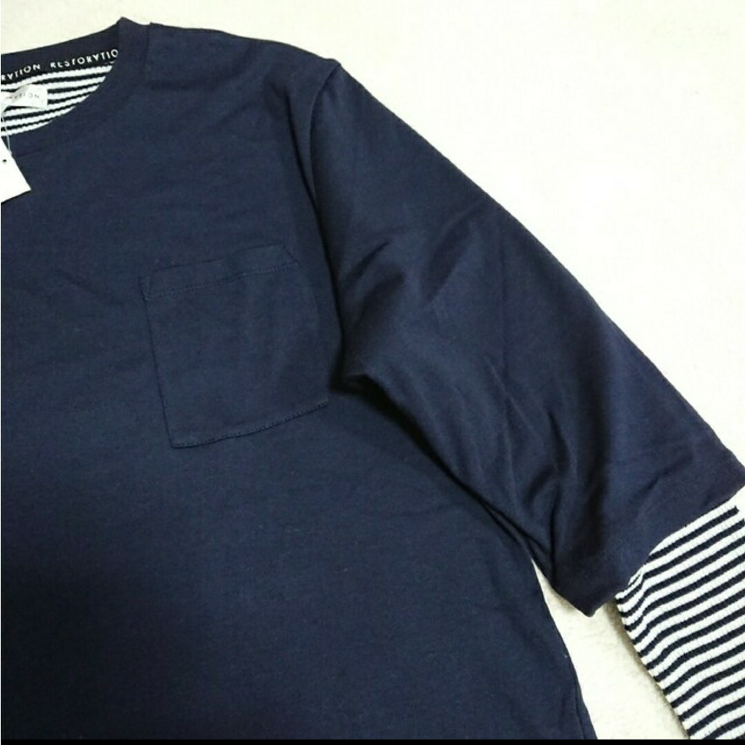 メンズM  重ね着風  長袖  Tシャツ メンズのトップス(Tシャツ/カットソー(七分/長袖))の商品写真
