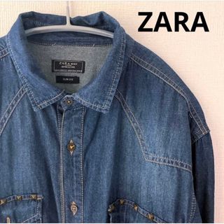 ザラ(ZARA)のZARA MAN デニムシャツ　長袖　Mサイズ　ザラ(シャツ)