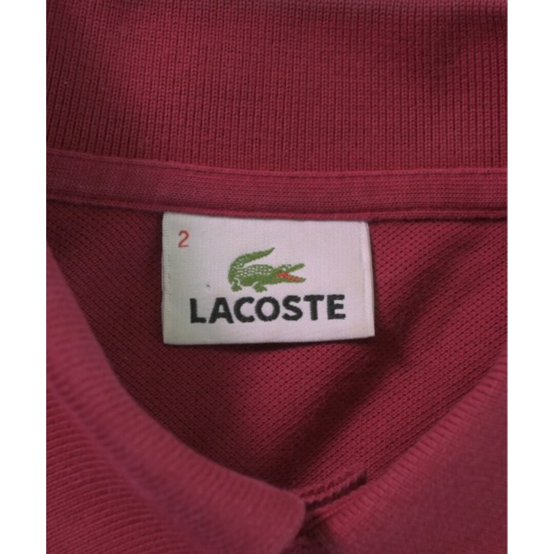 LACOSTE(ラコステ)のLACOSTE ラコステ ポロシャツ 2(XS位) 赤 【古着】【中古】 メンズのトップス(ポロシャツ)の商品写真