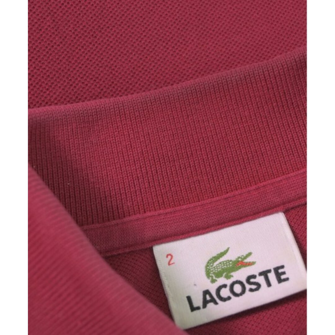 LACOSTE(ラコステ)のLACOSTE ラコステ ポロシャツ 2(XS位) 赤 【古着】【中古】 メンズのトップス(ポロシャツ)の商品写真