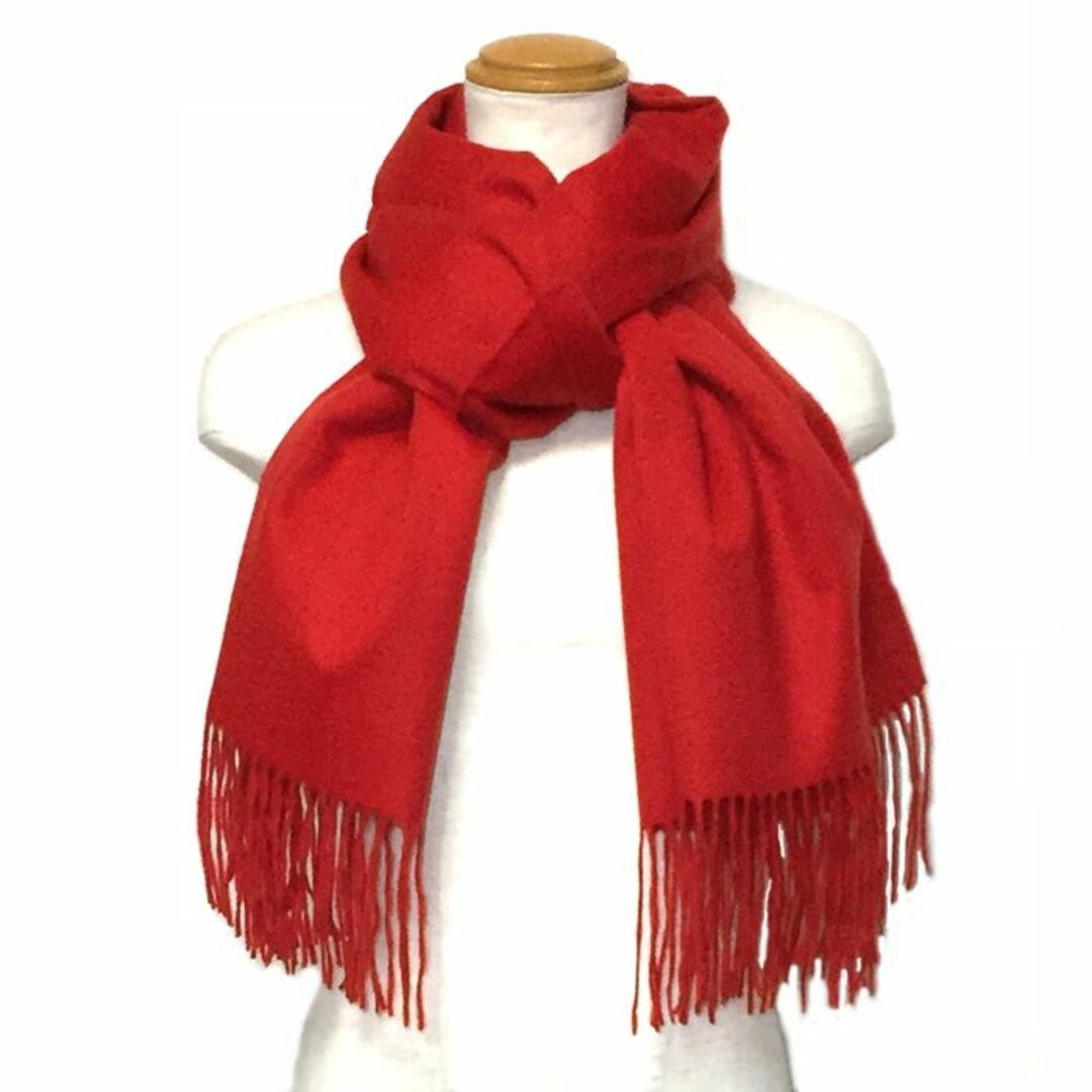 70㎝幅 100% カシミヤ超大判ストール 200cm RED 新品 未使用