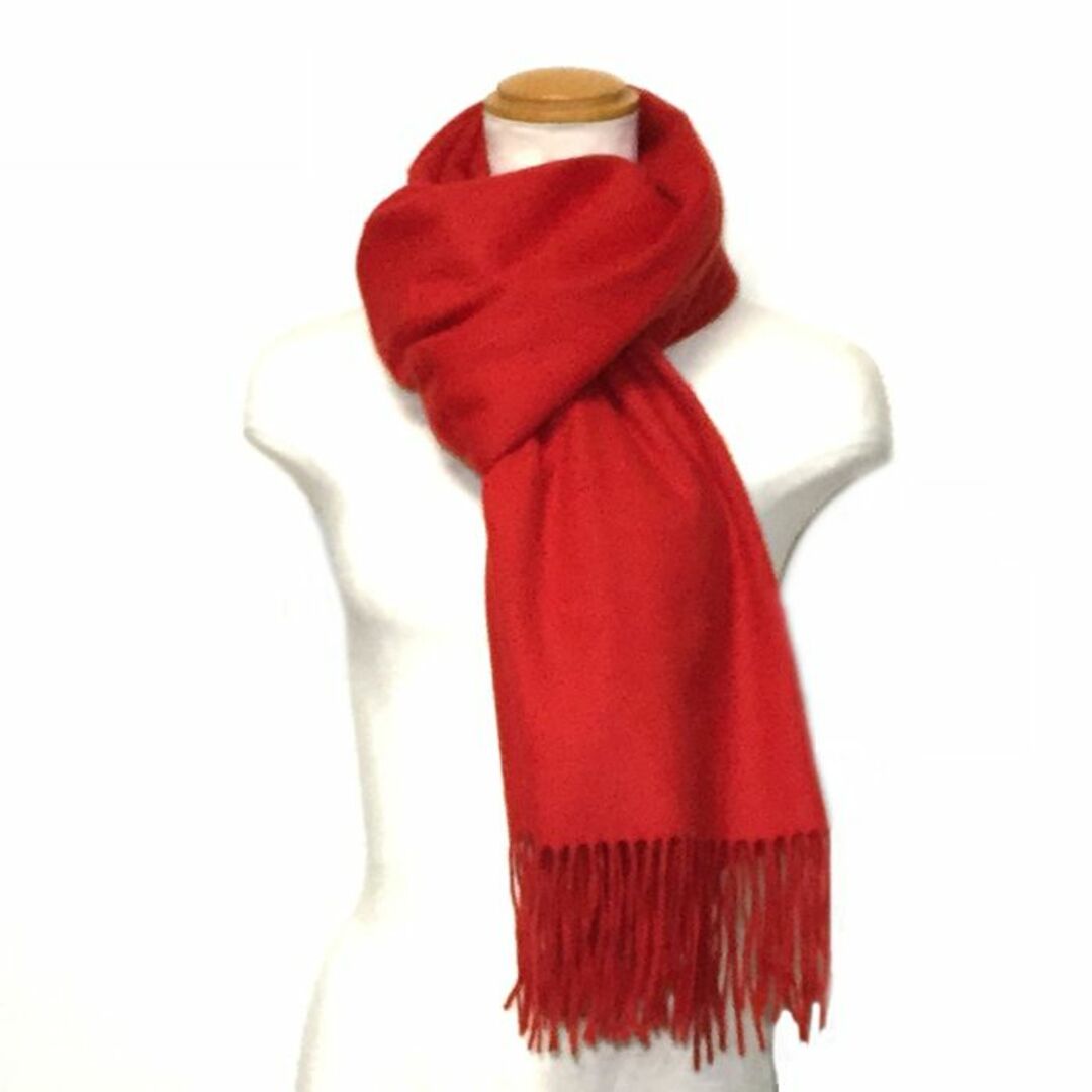 70㎝幅 100% カシミヤ超大判ストール 200cm RED 新品 未使用