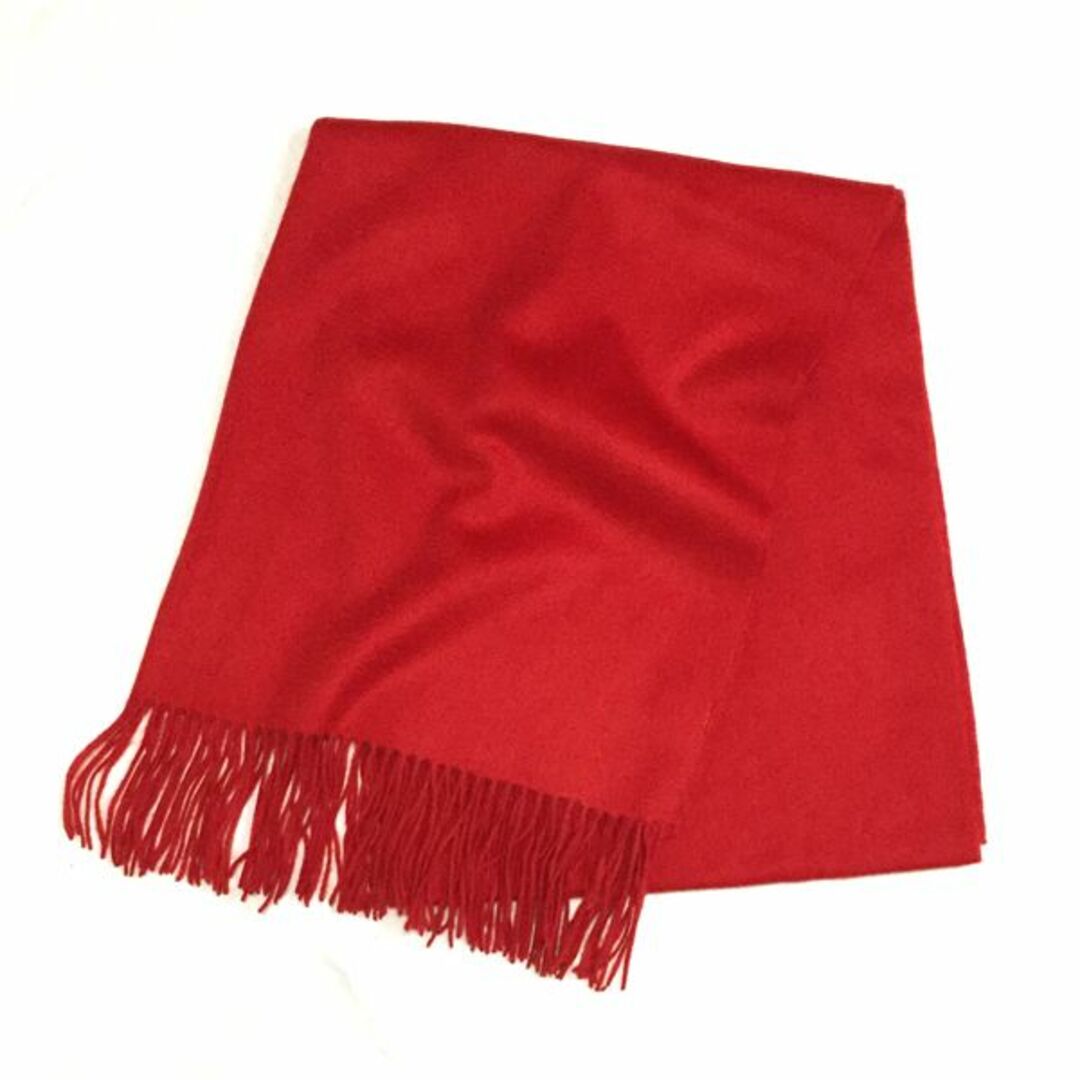 70㎝幅 100% カシミヤ超大判ストール 200cm RED 新品 未使用