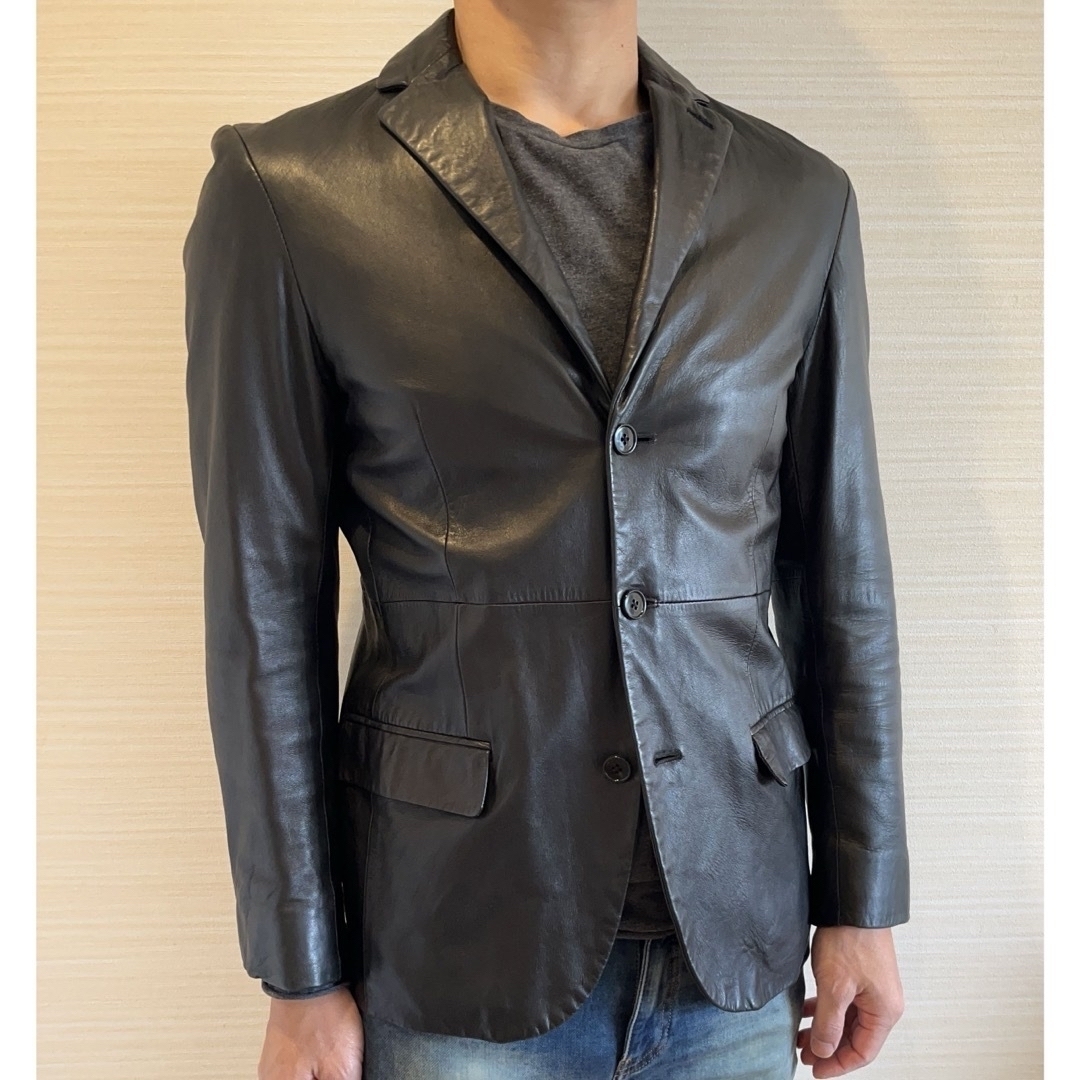 GREEN LABEL RELAXING 羊革 テーラードジャケット サイズ46 GREEN LABEL RELAXING 羊革 テーラードジャケット サイズ46