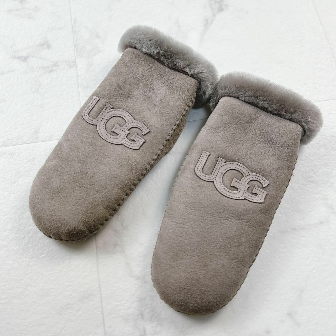 UGG アグ ムートン ミトン 手袋 羊革 羊毛 モカベージュ