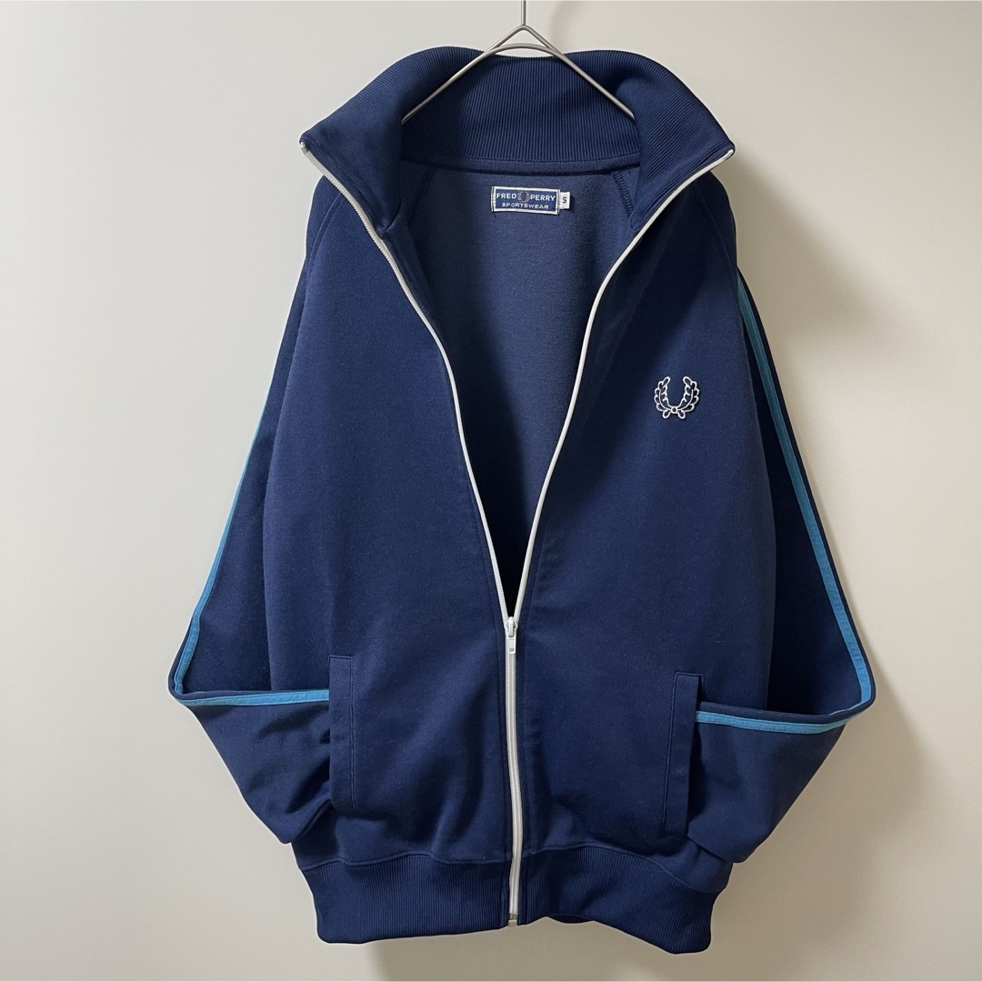 美品　Fred perry ネイビージャージジャケット