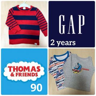 ベビーギャップ(babyGAP)のbabyGAP 長袖Tシャツ／トーマス　長袖肌着　90サイズ　3点セット(Tシャツ/カットソー)