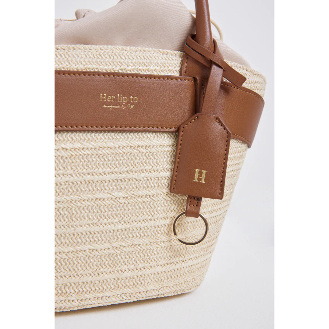 Her lip to - Palma Mini Tote Bag brown カゴバッグ ミニバッグの通販