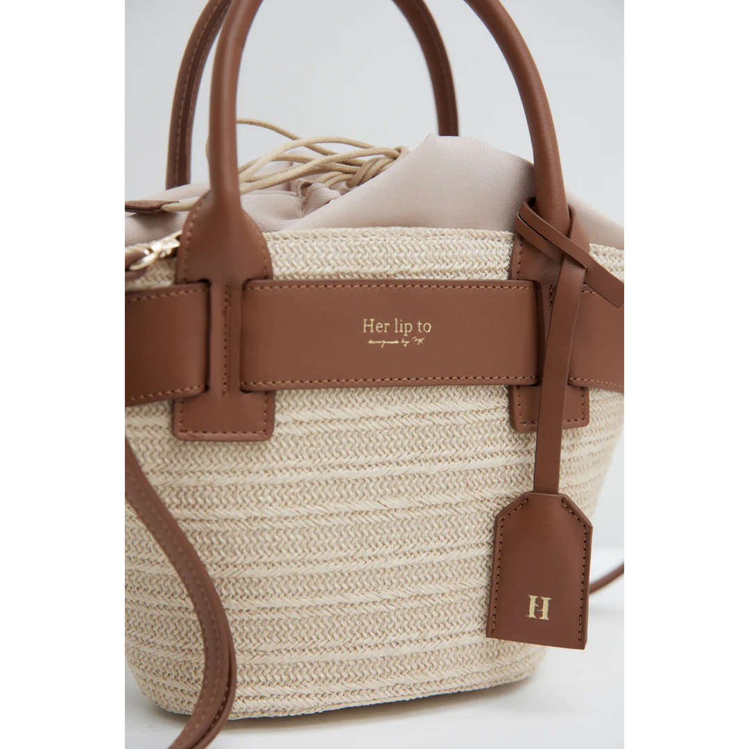 Her lip to - Palma Mini Tote Bag brown カゴバッグ ミニバッグの通販