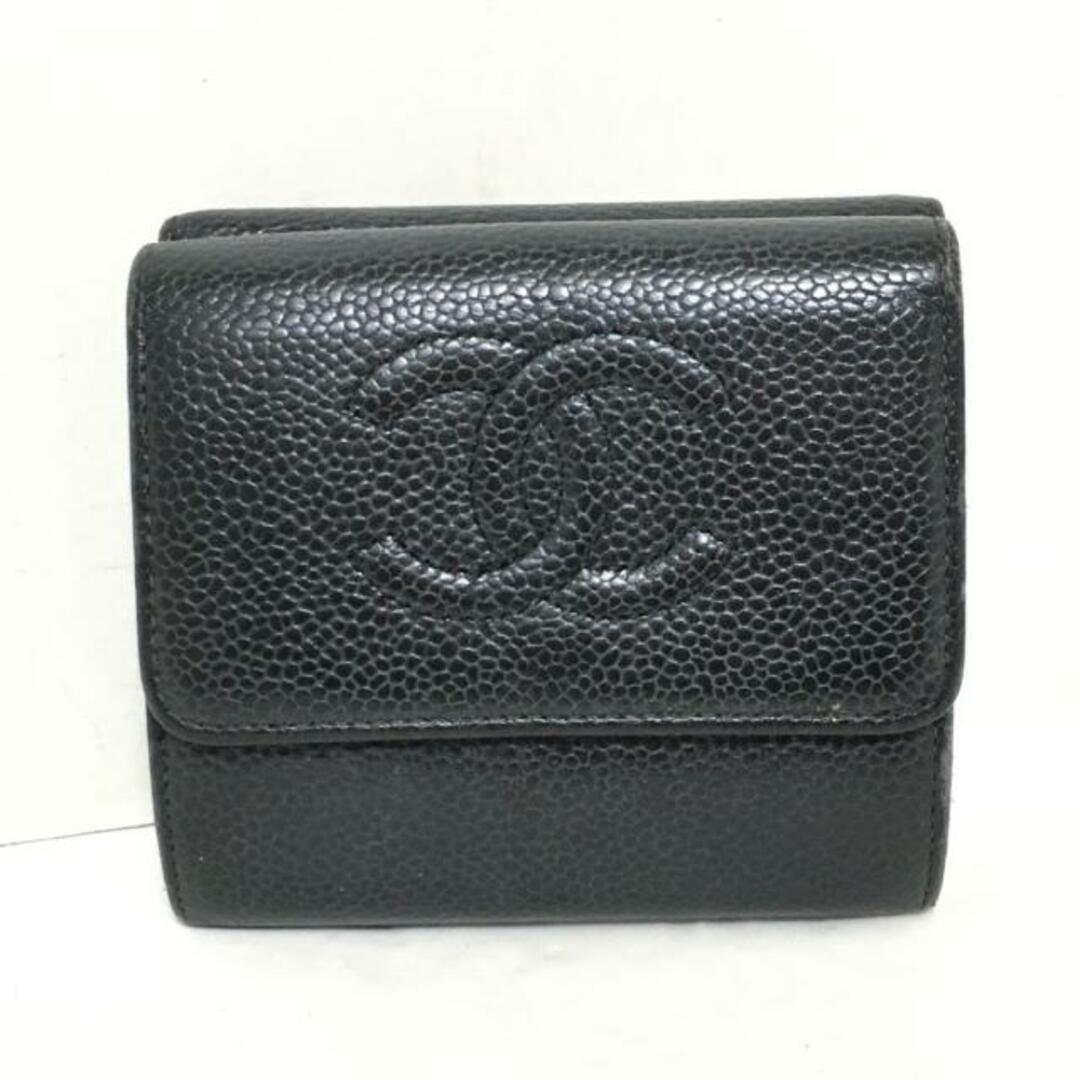 CHANEL - シャネル Wホック財布 - 黒 キャビアスキンの通販 by ブラン ...