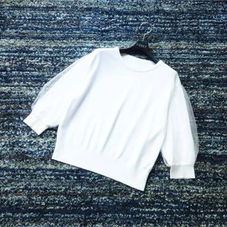 ✨新品タグ付き✨ FOXEY ニット 高級素材 ホワイト 大きいサイズ XL