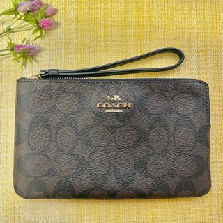 コーチ(COACH)の☆新品未使用☆ COACH コーチ ポーチ ダークブラウン 6648 IMAA8(ポーチ)