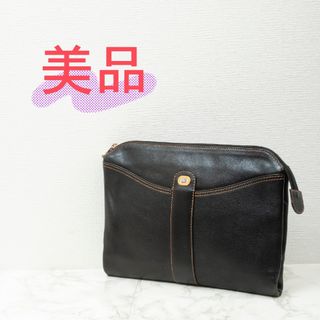 ダンヒル(Dunhill)の【美品】dunhill(ダンヒル)レザー クラッチバッグ ブラック！(セカンドバッグ/クラッチバッグ)