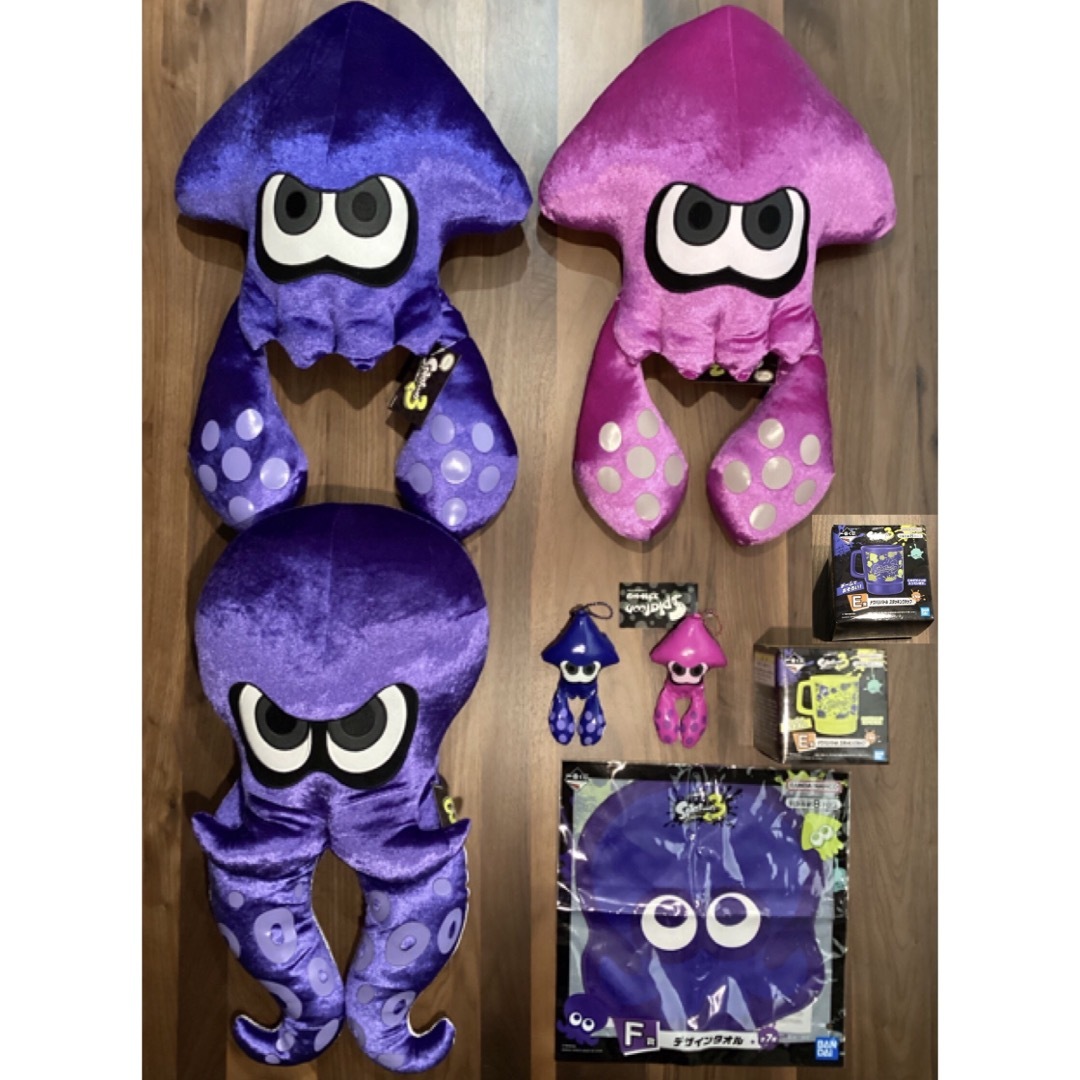 F賞新品・未使用！ スプラトゥーン3 イカ&タコ ダイカットクッション 8