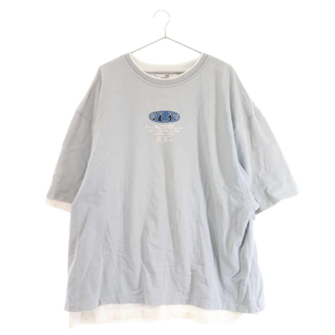 eytys エイティーズ 20SS GOLIATH LAYERED TEE ゴライアスレイヤードプリント 半袖Tシャツ ブルー