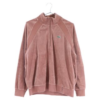 シュプリーム(Supreme)のSUPREME シュプリーム 18SS×LACOSTE Velour Half-Zip Track Top ラコステ ベロア ハーフジップ トラックジャケット ピンク(フライトジャケット)