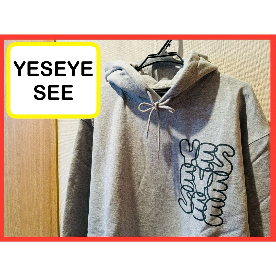 ◆デザインが大人気◆【YESEYESEE】プルオーバーパーカー　グレー　XL