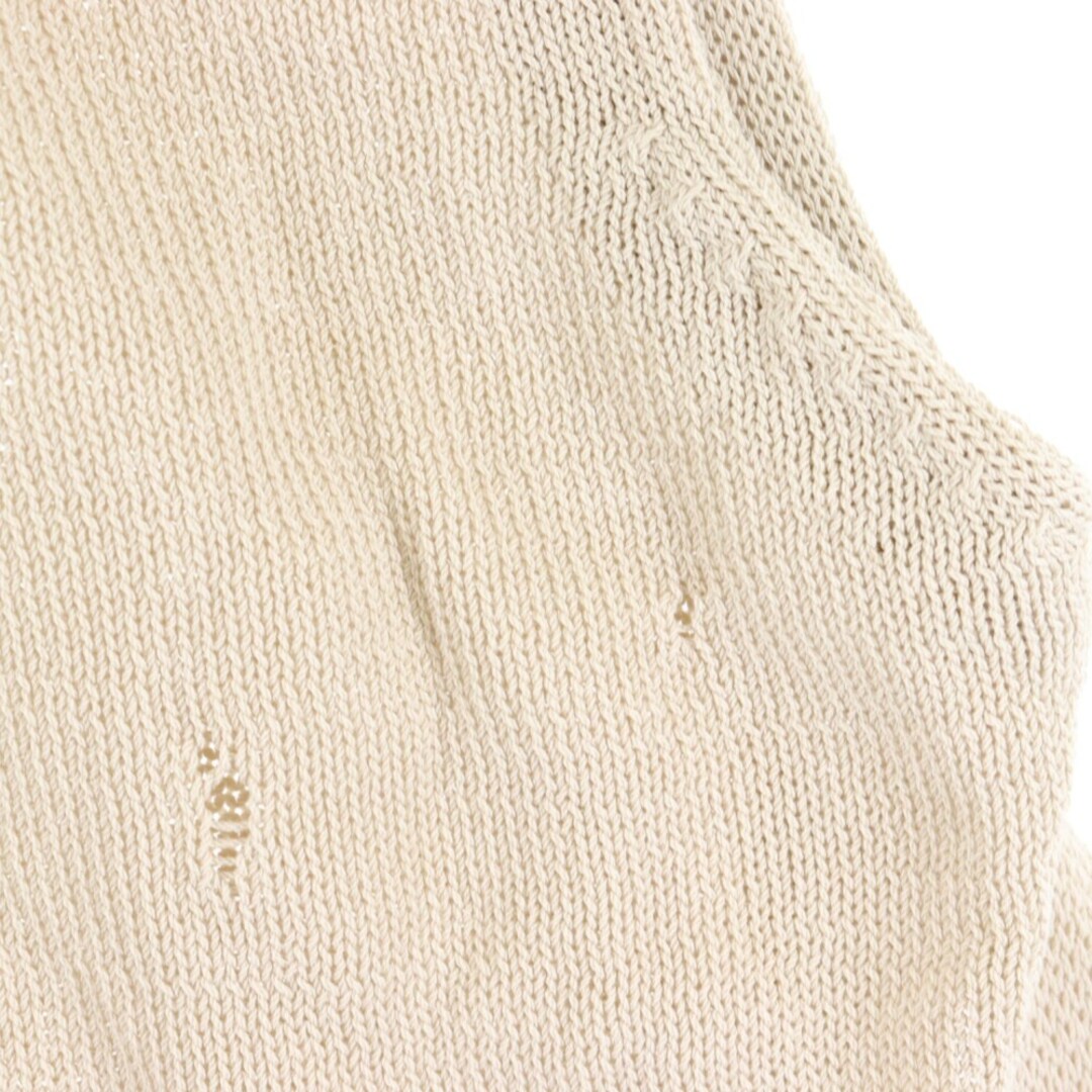 DIET BUTCHER SLIM SKIN(ダイエットブッチャースリムスキン)のDIET BUTCHER SLIM SKIN ダイエットブッチャー スリムスキン 23AW Damaged knit vest ダメージ 加工 ニット ベスト ベージュ メンズのトップス(ベスト)の商品写真