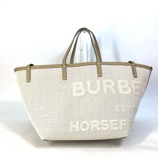 バーバリー(BURBERRY)のバーバリー BURBERRY ホースフェリー HORSEFERRY 8043104 ショルダーバッグ 肩掛け カバン ポーチ付き トートバッグ キャンバス エクリュ ベージュ 美品(トートバッグ)