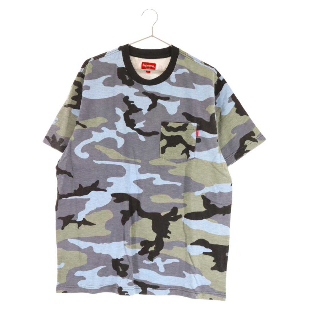 SUPREME シュプリーム 18SS Pocket Tee Blue Camo ポケット カモフラ 迷彩柄 半袖Tシャツ カットソー ブルー |  フリマアプリ ラクマ