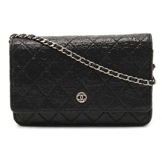 33 美品　CHANEL　マトラッセ　Wホック　フラップ　ロングウォレット　黒