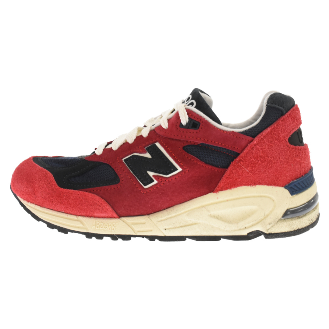 New Balance ニューバランス M990AD2 USA製 スエード ローカットスニーカー US7.5/25.5cm レッド/ネイビー