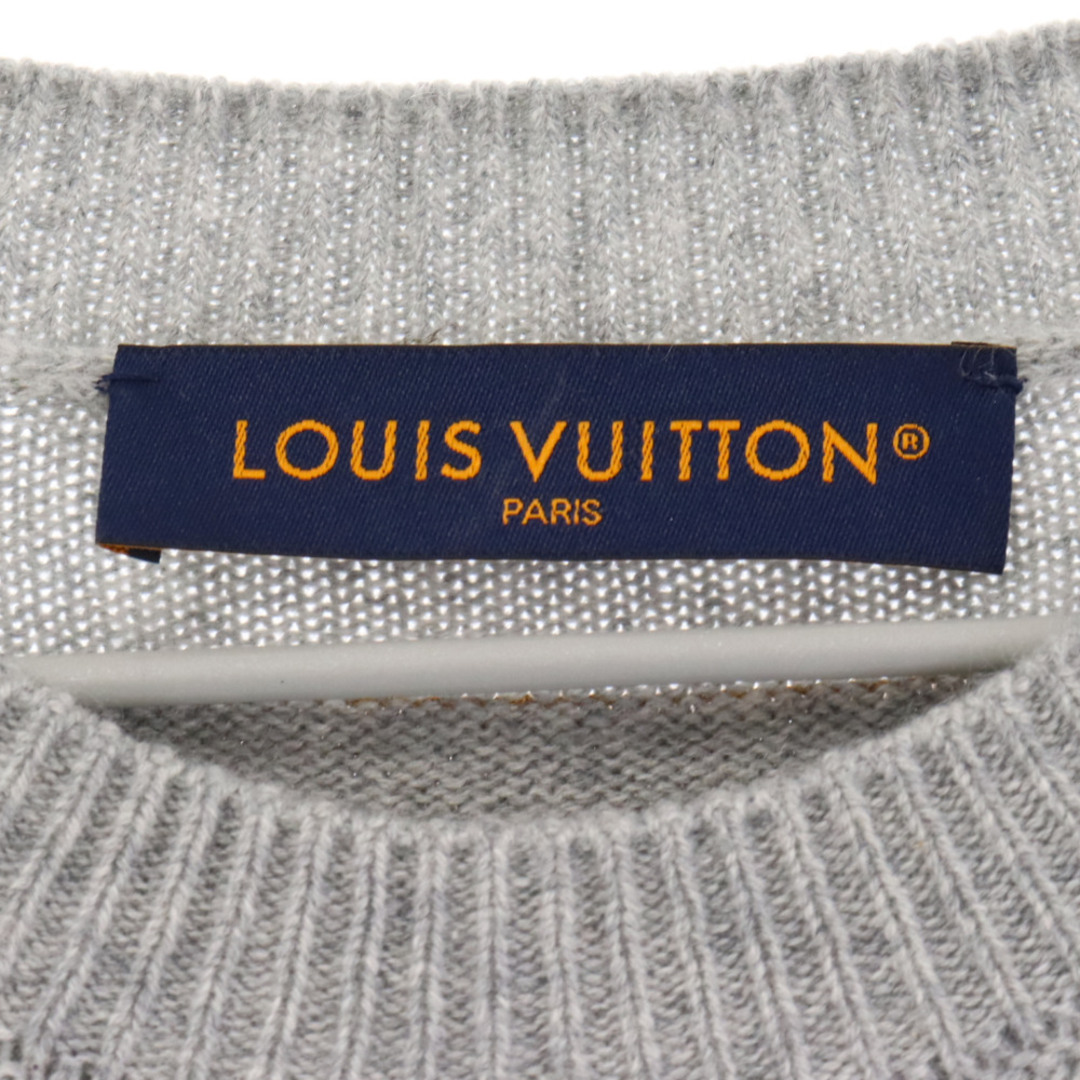 LOUIS VUITTON(ルイヴィトン)のLOUIS VUITTON ルイヴィトン 23SS Arm Logo Cashmere Knit Sweater アームロゴカシミアニット長袖セーター グレー RM231Q GK1 HON44W メンズのトップス(ニット/セーター)の商品写真