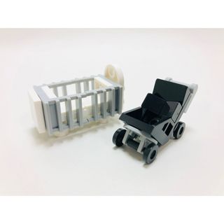 レゴ(Lego)の【新品未使用】レゴ　LEGO ベビーベッド　ベビーカー　ブラック　(知育玩具)