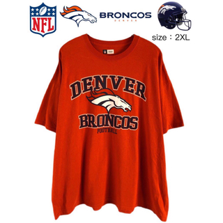 NFL　デンバー・ブロンコス　Tシャツ　2XL　オレンジ　USA古着 (Tシャツ/カットソー(半袖/袖なし))