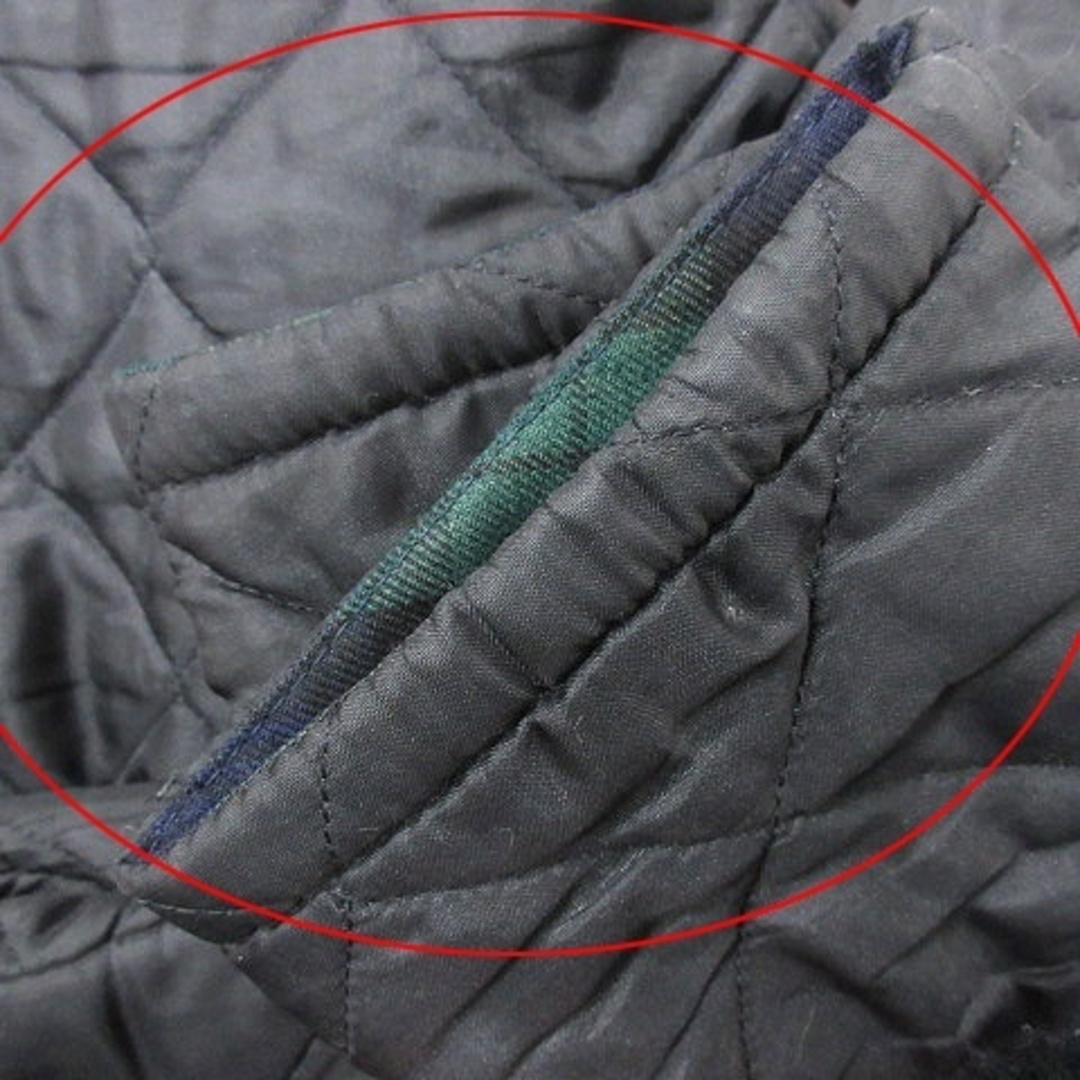 LAVENHAM(ラベンハム)のラベンハム キルティングジャケット 中綿 フード チェック 総裏地 36 黒 レディースのジャケット/アウター(ブルゾン)の商品写真