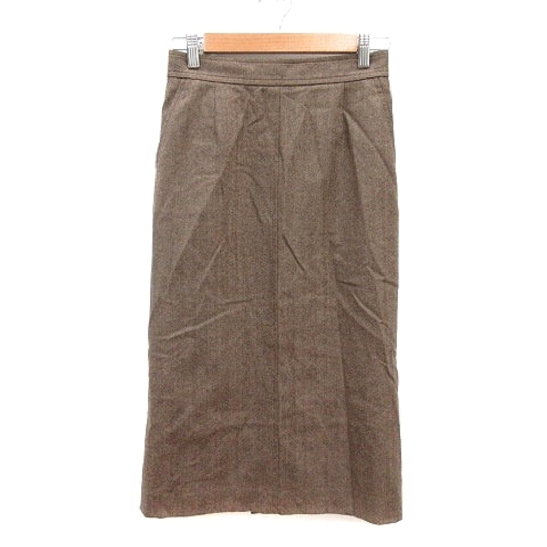 INDIVI(インディヴィ)のインディヴィ タイトスカート ロング ヘリンボーン柄 ウール 36 茶 ブラウン レディースのスカート(ロングスカート)の商品写真
