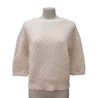 アンタイトル(UNTITLED)のアンタイトル ニット セーター ボートネック 七分袖 2 白 ホワイト(ニット/セーター)