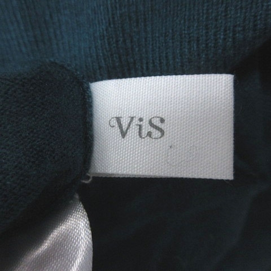 ViS(ヴィス)のビス ニット カットソー Vネック カシュクール 長袖 M 青緑 ブルーグリーン レディースのトップス(ニット/セーター)の商品写真