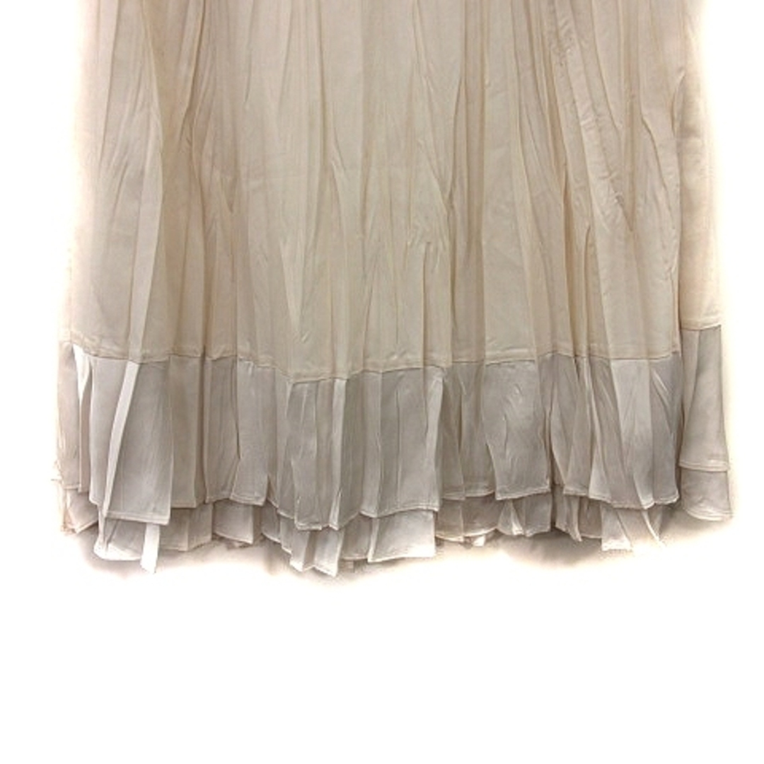 UNTITLED(アンタイトル)のアンタイトル フレアスカート ギャザー ミモレ ロング 2 白 オフホワイト レディースのスカート(ロングスカート)の商品写真
