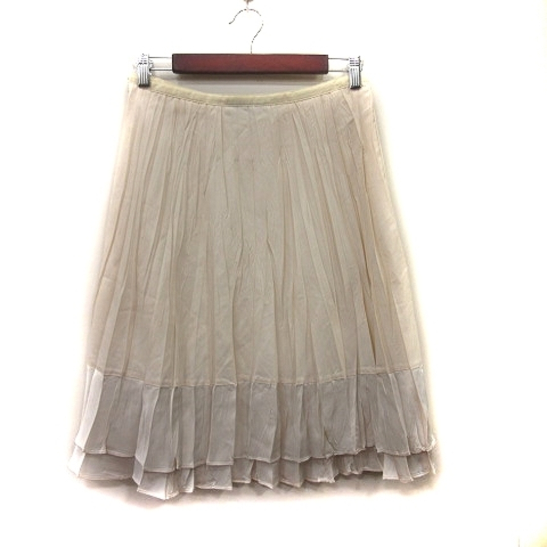 UNTITLED(アンタイトル)のアンタイトル フレアスカート ギャザー ミモレ ロング 2 白 オフホワイト レディースのスカート(ロングスカート)の商品写真