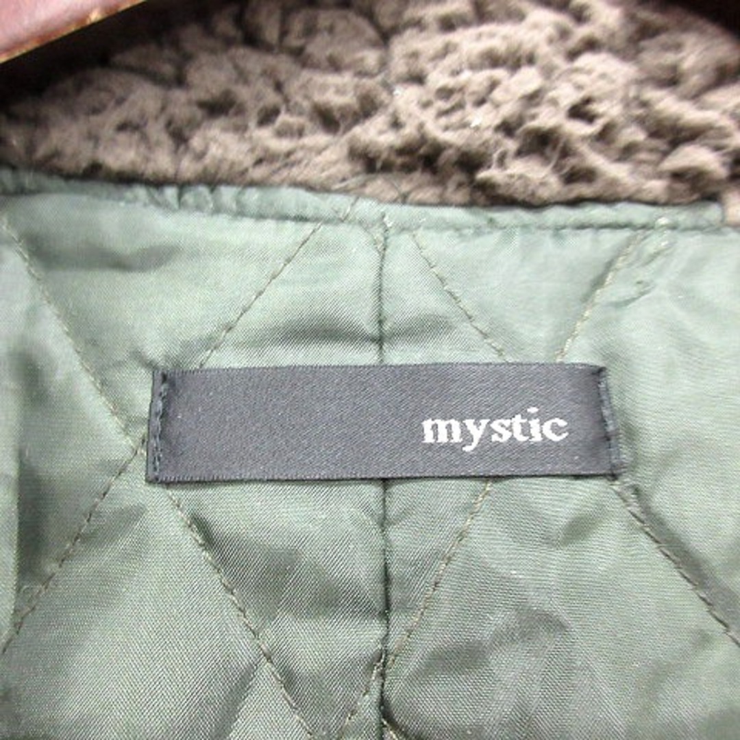 mystic(ミスティック)のミスティック ジャケット ジャンパー フード ボア ツイード 総裏地 F カーキ レディースのジャケット/アウター(ブルゾン)の商品写真