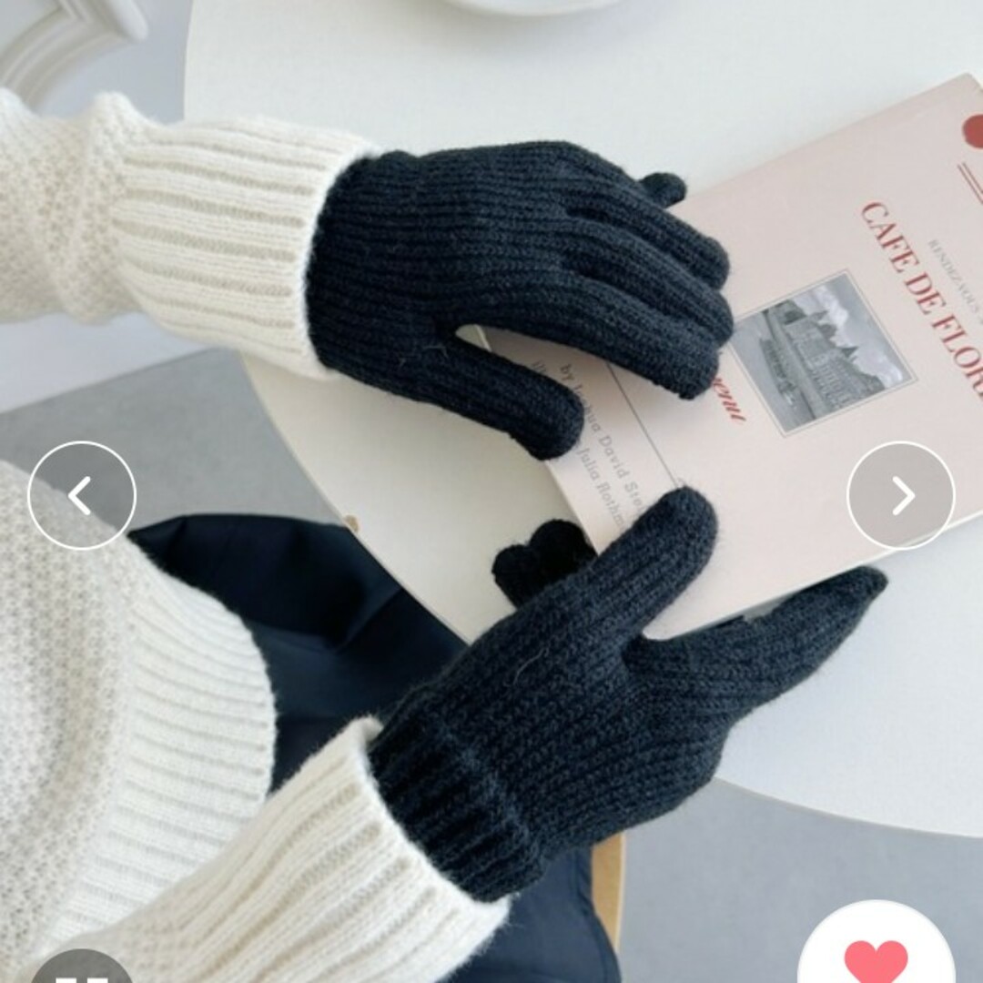 新品☆【Loueme】フィンガーホール付きニットグローブ レディースのファッション小物(手袋)の商品写真