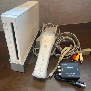 ウィー(Wii)のWii 本体　アンテナ無し　中古品　HDMI変換器付き(家庭用ゲーム機本体)